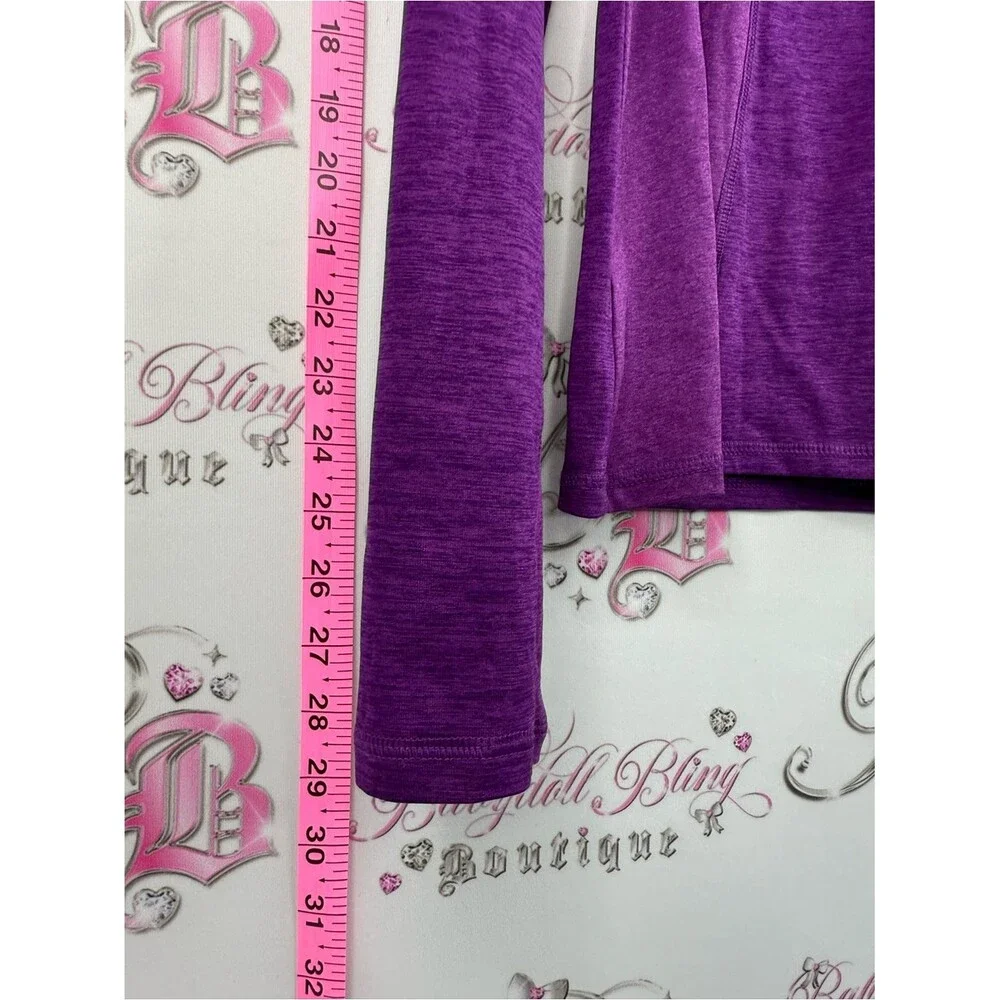 Head sweater bright Purple Half-Zip Pullover stretchy soft long sleeve shirt - Picture 3 of 12